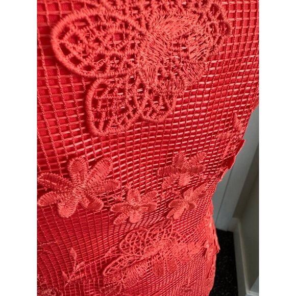 Romeo Juliet Couture Coral Lace Overlay Sleeveless Dress Medium Womens NWT Core - Picture 12 of 16
